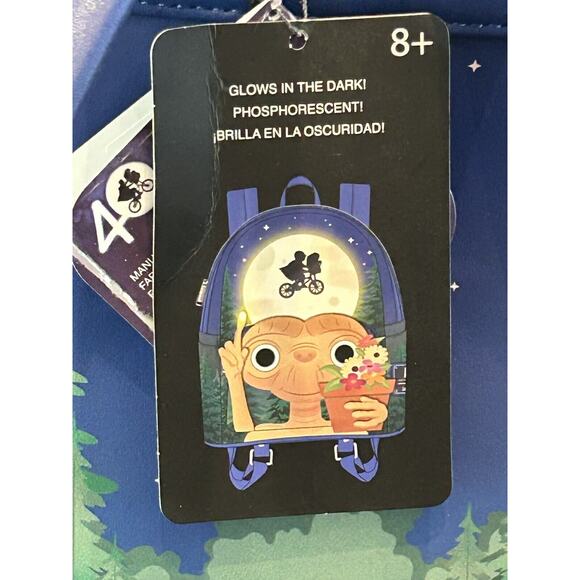 Universal E.T. The Extra-Terrestrial Loungefly Mini Backpack Glows in the Dark - Picture 10 of 13